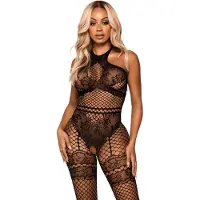 Leg avenue Net halter bodystocking