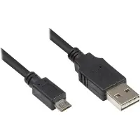 Alcasa electronik 2510-EUM005 0.5m USB A Micro-USB B Zwart USB-kabel