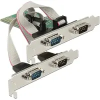 DeLOCK seriële RS232 PCI-Express kaart met 4 9-pins SUB-D poorten en Low Profile brackets