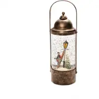 Konstsmide Sneeuwlantaarn | Dickens figuren met auto op batterijen | 29 cm | Warm wit |