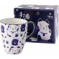 Tokyo Design Studio – Kawaii Maneko Mok – Blauw/Zwart – 340 ml – Geschenkdoos