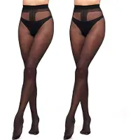 Giulia - Infinity klassieke 40den (Multipack) panty - Zwart - XL