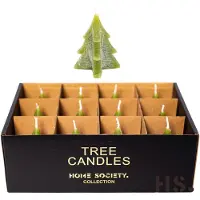 Home Society - Kerstboomkaarsjes - Groen - Set van 12 - Maat M, Middel