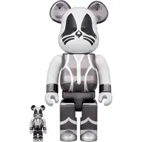 MEDICOM TOY 400% & 100% Bearbrick set - KISS Catman (Chrome ed.)