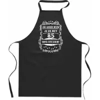 Mijncadeautje Zo goed met - 85 jaar - Keukenschort Classic - 100% katoen - leeftijd - geboortejaar - verjaardag en feest - cadeau - kado - unisex - zwart - Unisex
