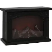 Gerimport Sfeerhaard - zwart - met led verlichting - L28 x B12 x H20 cm - open haard