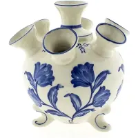 Heinen Delfts Blauw tulpenvaas op pootjes tulp blauw L