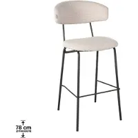 Label51 - Barstoel Zack - Beige - 56x53x107cm - Set van 2