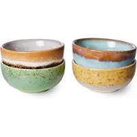 HK Living 70's Ceramics Kommetjes Ø 8,3 cm - Set van 4 - Castor