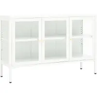 vidaXL Dressoir 105x35x70 cm staal en glas wit
