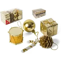 Gerimport Kleine kersthangers - 20x st - goud - 5 cm - kunststof - Kersthangers