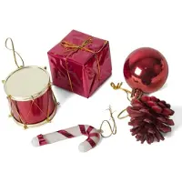 Gerimport Kleine kersthangers - 40x st - rood - 5 cm - kunststof - Kersthangers