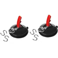 Pro Plus Set van 2x stuks zuignapbevestiging met ring en 2 S-haken 11 cm - Handdoekhaakjes