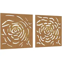 vidaXL Wanddecoratie tuin 2 st rozenontwerp 55x55 cm cortenstaal