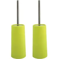 Spirella MSV Toiletborstel houder/WC-borstel - 2x - appelgroen - kunststof - 35 cm - Toiletborstels