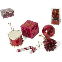 Gerimport Kleine kersthangers - 20x st - rood - 5 cm - kunststof - Kersthangers