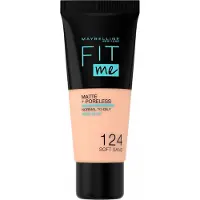 Maybelline Fit Me Matte & Poreless Foundation 124 Soft Sand - 3 Stuks - Voordeelverpakking