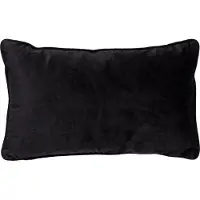 Dutch decor FINN - kussenhoes 30x50 cm - velvet - lendekussen - Raven - zwart - met rits - zonder binnenkussen