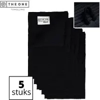 The One Towelling Classic Gastendoeken - 30 x 50 cm - 5 Stuks - Voordeelverpakking - Hoge vochtopname - 100% Zacht katoen - Zwart