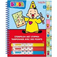 Bambolino toys Bumba Stempelboek met stippen - Met 3 stempelstiften en 5 sjablonen - Peuter en kleuter speelgoed - Knutselen - Voor meisjes en jongens - Vanaf 3 jaar - Speelgoed kinderen -