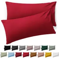 Blumtal Kussensloop Microvezel Kussenhoes 40 x 60 cm - Rood - Met Rits - Set van 2