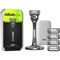 Gillette Razor With Exfoliating Bar & Stand 5 Blades Travel