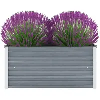 vidaXL Plantenbak verhoogd 100x40x45 cm gegalvaniseerd staal grijs