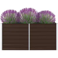 vidaXL Verhoogde plantenbak, 160 x 80 x 45 cm, verzinkstaal, bruin
