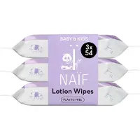Naif Baby & Kids Plastic-Free Lotion Wipes | 3 x 54 stuks