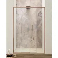 Lacus Schuifdeur torcello tweedelig helder glas 150x200 cm aluminium profiel rose goud