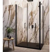 Lacus Zijwand giglio evo 80x200 cm aluminium profiel mat zwart