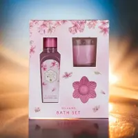 Accentra Sakura Relaxing Spa Set met kaars - Moederdag - Kerst - Valentijn - Sinterklaas - verjaardag