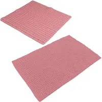 Urban Living Douche anti-slip en droogloop mat/tapijt - badkamer set - rubber/polyester - oud roze - Badmatjes