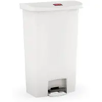 Rubbermaid Pedaalemmer Slim Jim, kunststof, volume 50 liter, wit