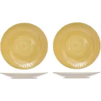 Cosy & Trendy 2x stuks diner bord Turbolino geel 27 cm - Ontbijtborden