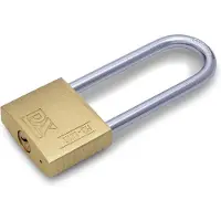 Dulimex Hangslot met 2 sleutels - 50 mm - messing - 79 mm beugel - kofferslot - Hangsloten