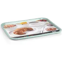 Forte Plastics Plasticforte dienblad/serveerblad - Kunststof - 41 x 31 cm - mintgroen - kopjes en glazen tray - Dienbladen