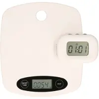 Excellent houseware Digitale keukenweegschaal en eierwekker van kunststof wit max 5 kilo - Keukenweegschaal