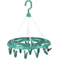 Urban Living Wasgoed droogcarrousel/droogmolen - 18 clips/knijpers - groen - kunststof - 32 cm - Hangdroogrek