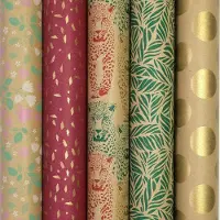 Benza Paradise cadeaupapier - Eco bruin kraft inpakpapier - 2 meter x 70 cm - 5 Rollen