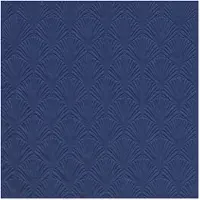 Merkloos 48x Luxe 3-laags servetten met patroon donker blauw 33 x 33 cm - Feestservetten