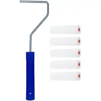Benson 5x fijne verfrollers / schuimrollers inclusief verfrollerbeugel 10 cm - Verfrollers