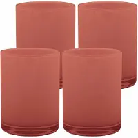 Spirella Drinkbeker/limonadebeker - 4x - luxe kunststof - terracotta - 440 ml - Bekers