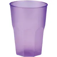 SANTEX drinkglazen frosted - lila paarsA - 6xA - 420 ml - onbreekbaar kunststof - Cocktailglazen - Drinkglazen