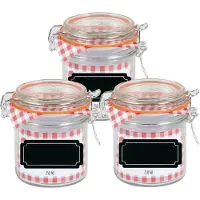 Urban Living Weckpot/inmaakpot - 6x - 250 ml - glas - met beugelsluiting - incl. etiketten - Weckpotten