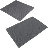 Urban Living Douche anti-slip en droogloop mat/tapijt - badkamer set - rubber/polyester - antraciet - Badmatjes
