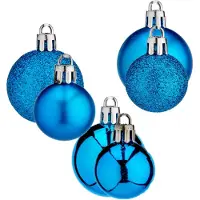 Krist+ Kleine kerstballen - 40x st - turquoise blauw - 3 en 4 cm - Kerstbal