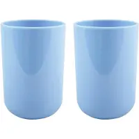 Spirella Drinkbeker/limonadebeker - 4x - PS kunststof - lichtblauw - 490 ml - Bekers