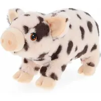 Keel Toys pluche varken/biggetje knuffeldier - roze gevlekt - lopend - 28 cm - Knuffel boederijdieren