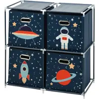 Storage solutions Opbergrek 2-laags - met manden - metaal - 68 x 35 x 70 cm - ruimte thema - Opbergrekjes
